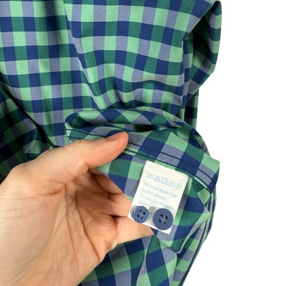 Twillory Performance Long Sleeve Button Up Shirt Tailored Blue Plaid Mens 16.5 - Picture 4 of 6